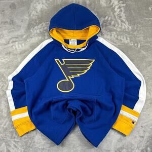 Champion St. Louis Blues Hoodie Blue Yellow NHL Logo Pullover Men’s XL